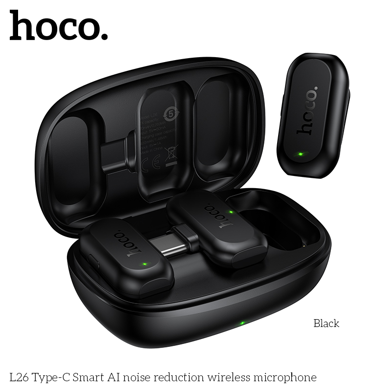 Smart Noise Reduction Lapel Microphone - HOCO L26 타입-C 스마트 AI 노이즈
