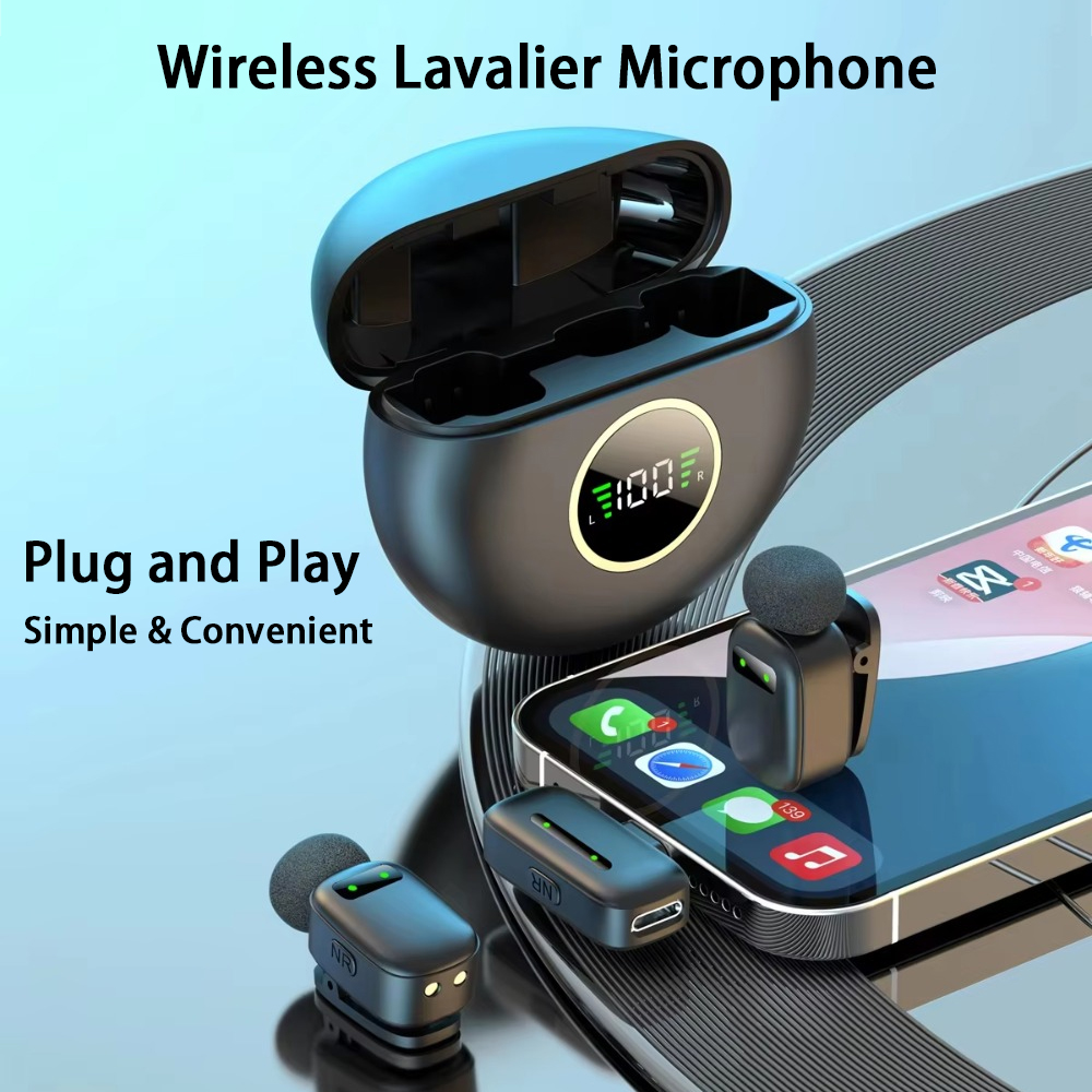 Smart Noise Reduction Lapel Microphone - 1대 2 무선 라발리에 마이크, Type-C