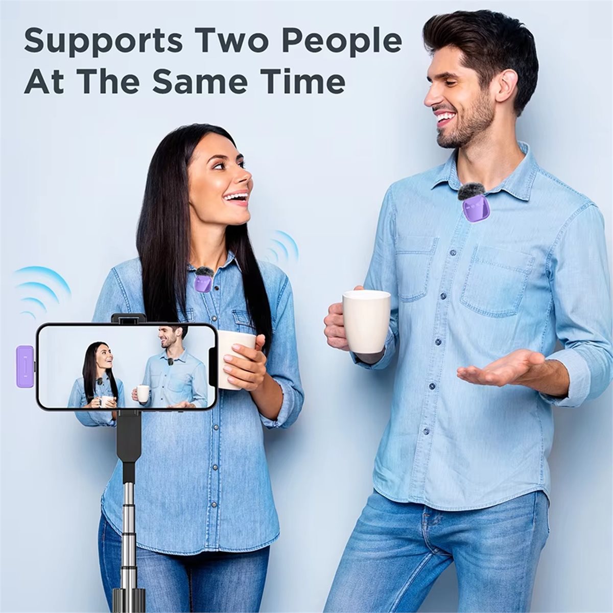 DT75BG LED 디스플레이 스마트폰용 무선 라발리어 - Wireless Mic For Smartphone Video Recording 리뷰 및 가격