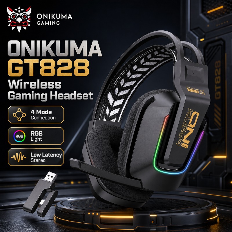 ONIKUMA GT828 게이밍 헤드셋 트라이 모드 무 - Wireless Lavalier Microphone Type C Lightning 리뷰 및 가격