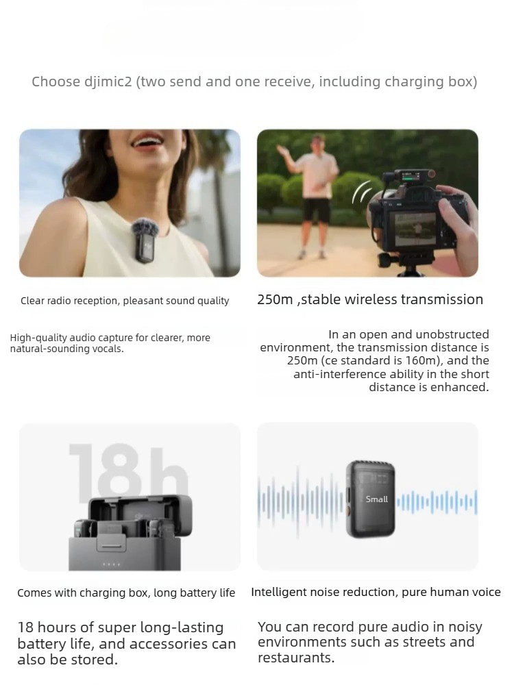 오리지널 DJI 마이크 미니 2 무선 라발리에 마이크  - Magnetic Lavalier Microphone Clip On 리뷰 및 가격
