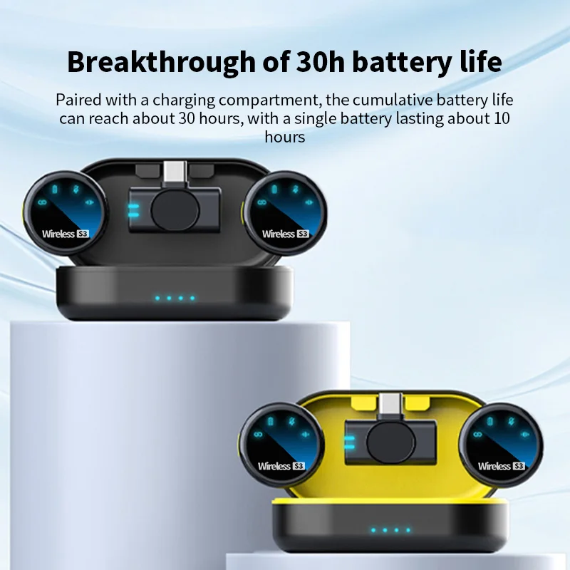 충전 케이스가있는 S3 무선 마이크 스마트 폰용 수신기 - Wireless Mic For Smartphone Video Recording 리뷰 및 가격