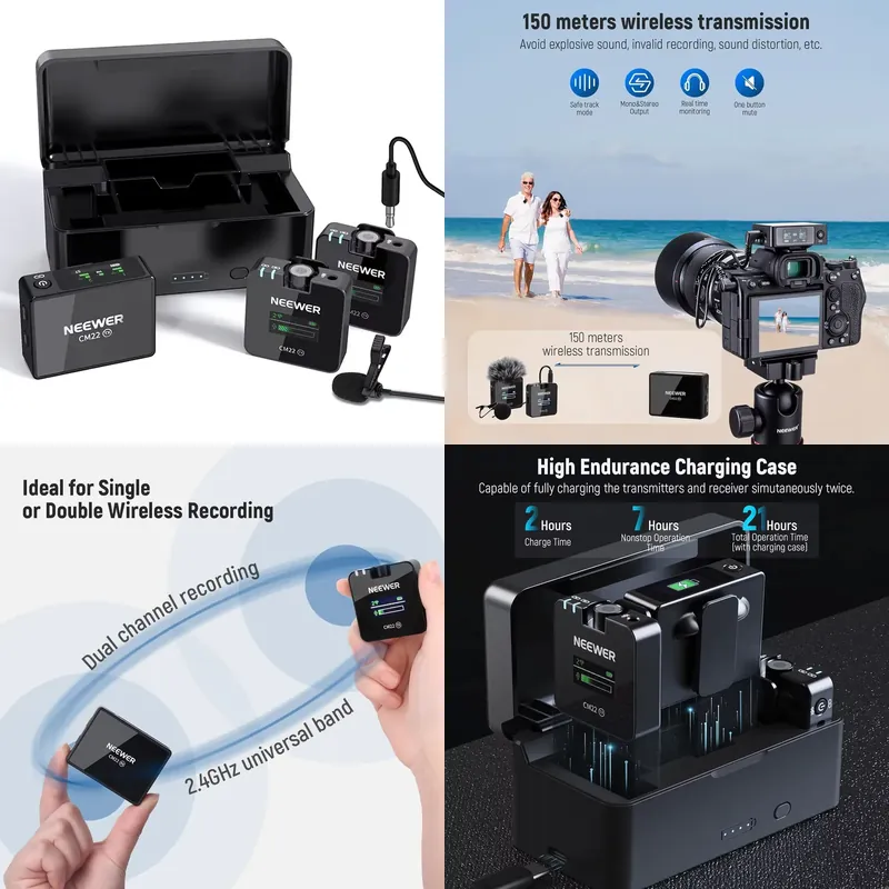 니워 2팩 무선 라발리에 마이크 충전 케이스 포함 클립 - Charging Case For Wireless Microphones 리뷰 및 가격