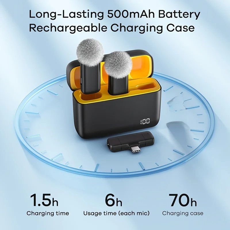 충전식 충전 케이스 미니 무선 클립온 라발리에 마이크  - Smart Noise Reduction Lapel Microphone 리뷰 및 가격