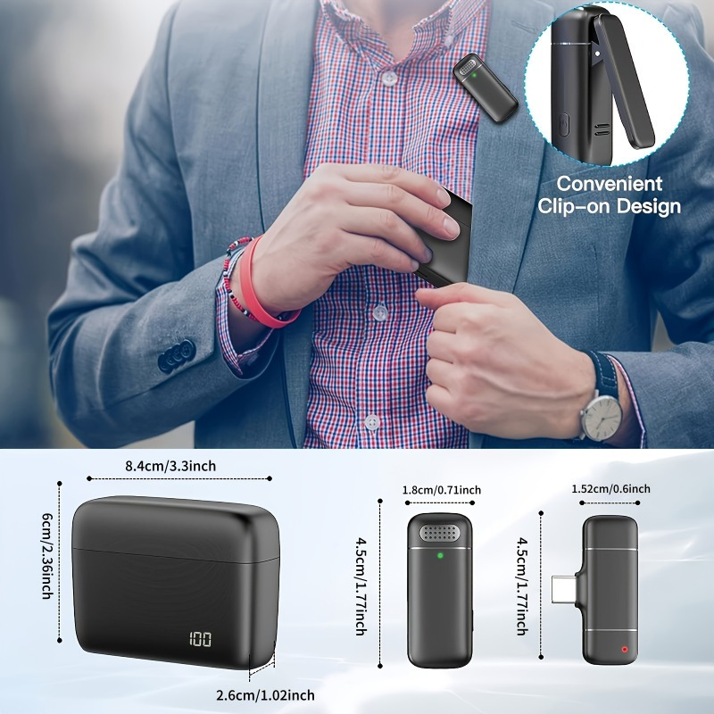 무선 라발리에 마이크, 충전 케이스 포함, 소음 감소  - Charging Case For Wireless Microphones 리뷰 및 가격