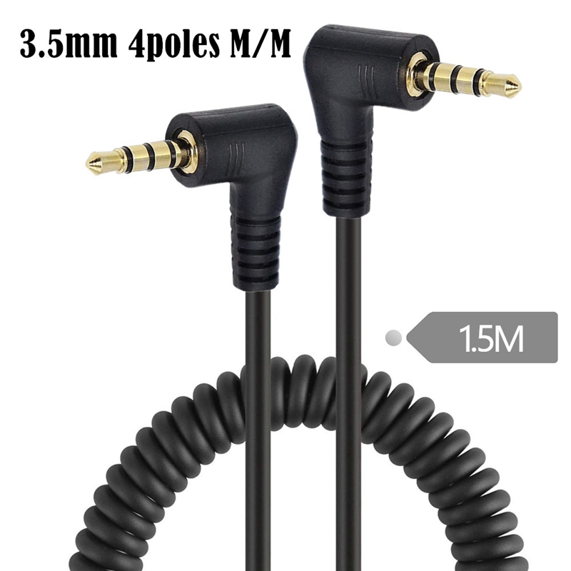 스프링 코일형 스파이럴 케이블 90도 3.5mm 3/4 - 3.5Mm Trs To Trrs Adapter Audio Cable 리뷰 및 가격