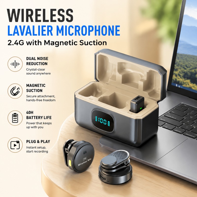 Q8 마그네틱 무선 라발리에 마이크 휴대용 클립형 오디 - Magnetic Lavalier Microphone Clip On 리뷰 및 가격